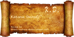Katona Dezső névjegykártya