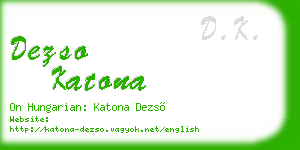 dezso katona business card